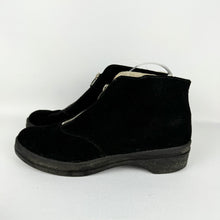 Load image into Gallery viewer, Original 1950&#39;s Morlands Fur Lined Black Suede Zip Front Winter Boots - UK 6 6.5
