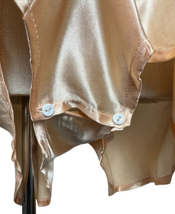 Original 1940’s CC41 Peach Coloured Satin Step In with Embroidery - Bust 34” *