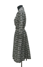 Load image into Gallery viewer, Original 1950's 1960's Geometric Print Cotton Belted Day Dress - Bust 33 34 *
