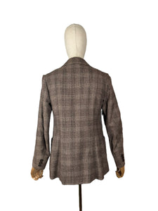 Original 1930’s Henry Page of Aylsham Ltd Brown Check Wool Double Breasted Jacket - Bust 36 38