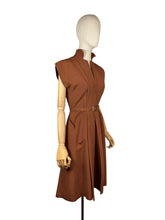 Load image into Gallery viewer, Original 1950's Rust Grosgrain Belted Day Dress - Bust 34
