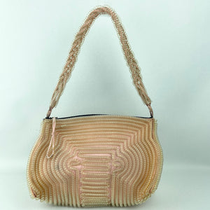 Original 1940's Clear and Pastel Pink Telephone Cord Handbag