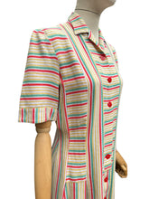 Load image into Gallery viewer, Original 1940’s CC41 Laeta Ramage Moygashel Stripe Day Dress - Bust 36
