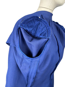 Original 1940's Hyacinth Blue Fine Linen Skirt Suit by Sacony Palm Beach - Bust 38 40