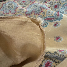 Load image into Gallery viewer, 1940&#39;s Scarf in Mustard, Black, Red and Blue Silk Crepe - Great Headscarf
