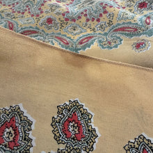 Load image into Gallery viewer, 1940&#39;s Scarf in Mustard, Black, Red and Blue Silk Crepe - Great Headscarf
