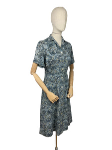 Original 1940’s 1950’s Floppy Cotton Novelty Print Dress - Bust 38 40
