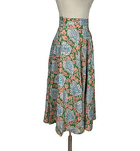 Load image into Gallery viewer, Original CC41 Moygashel Skirt in Green, Coral, Blue and White by St Michael - Waist 25&quot;
