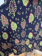 Load image into Gallery viewer, Stunning Original 1940&#39;s Dark Blue Dress with Cerise Pink and Lime Green Leaf Print
