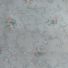 Load image into Gallery viewer, 1940&#39;s Dressmaking Fabric for Underwear or Nightwear - Blue Base with Ribbons and Floral Print in White, Pink and Blue - 36&quot; x 130&quot; - No.17
