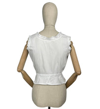 Load image into Gallery viewer, Antique Irish Made White Cotton Chemise with Broderie Anglaise Trim - Bust 34 36 *
