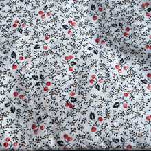 Load image into Gallery viewer, White Cotton Dressmaking Fabric with White and Red Teeny Cherries Print - 34&quot; x 68&quot;
