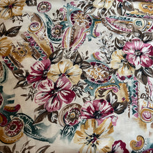 Load image into Gallery viewer, Floppy Cotton Rayon Dressmaking Fabric with Tropical Floral Print - 44&quot; x 160&quot;

