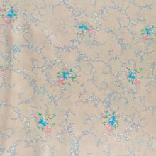 Load image into Gallery viewer, 1940&#39;s Dressmaking Fabric for Underwear or Nightwear - Pink Base with Ribbons and Floral Print in White, Pink and Blue - 36&quot; x 130&quot; - No.18
