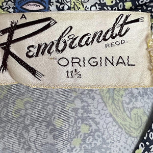 Original 1940’s 1950's Paisley Print Day Dress by Rembrandt - Artificial Silk - Bust 34 *