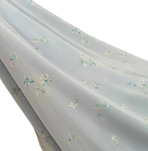 1940's Baby Blue Crepe Dressmaking Fabric for Underwear or Nightwear - Pretty Floral Print - 35" x 80" - No.13