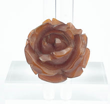 Load image into Gallery viewer, Original 1940&#39;s Carved Bakelite Rose Head Brooch in Brown
