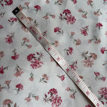 Load image into Gallery viewer, Vintage Floral Crepe Dressmaking Fabric - White With Pink Carnation Print - 58&quot; x 80&quot;
