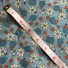 Load image into Gallery viewer, Original 1930&#39;s Fine Cotton Dressmaking Fabric in Orange, White and Blue Floral - 32&quot; x 86&quot;
