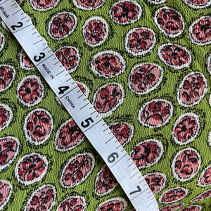 Original 1930’s 1940’s Green, Pink and White Crepe Dressmaking Fabric - Selling By The Metre