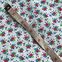 Load image into Gallery viewer, Vintage Cotton Dressmaking Fabric - White Base with Ditsy Floral Print in Red, Blue and Green - 35&quot; x 58&quot;
