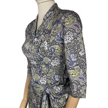 Load image into Gallery viewer, Original 1940’s 1950&#39;s Paisley Print Day Dress by Rembrandt - Artificial Silk - Bust 34 *
