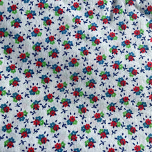 Load image into Gallery viewer, Vintage Cotton Dressmaking Fabric - White Base with Ditsy Floral Print in Red, Blue and Green - 35&quot; x 58&quot;
