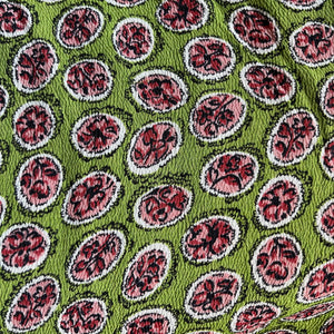 Original 1930’s 1940’s Green, Pink and White Crepe Dressmaking Fabric - Selling By The Metre