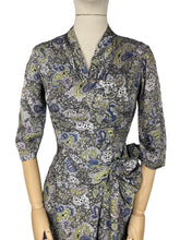 Load image into Gallery viewer, Original 1940’s 1950&#39;s Paisley Print Day Dress by Rembrandt - Artificial Silk - Bust 34 *
