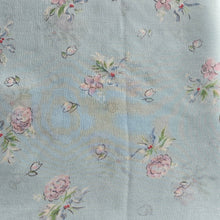 Load image into Gallery viewer, 1940&#39;s Dressmaking Fabric for Nightwear or Underwear - Pale Blue With Pink Flowers and Blue Ribbons 32&quot; x 80&quot; - No.6
