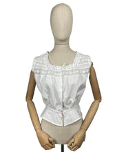 Load image into Gallery viewer, Antique Irish Made White Cotton Chemise with Broderie Anglaise Trim - Bust 34 36 *
