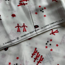 Load image into Gallery viewer, Floppy Cotton Rayon Dressmaking Fabric Featuring Sailors in Black and Red on White - 42&quot; x 62&quot;
