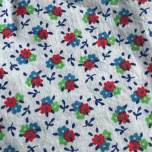 Load image into Gallery viewer, Vintage Cotton Dressmaking Fabric - White Base with Ditsy Floral Print in Red, Blue and Green - 35&quot; x 58&quot;
