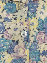 Load image into Gallery viewer, Original 1930&#39;s Pure Silk Blouse in Muted Floral Print in Blue, Pink and Yellow - Bust 34 36 *
