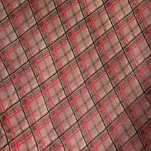 Load image into Gallery viewer, Original 1930&#39;s 1940&#39;s Light Brown, Black and Red Plaid Crepe Dressmaking Fabric - Gorgeous Check Fabric - 34&quot; x 160&quot;
