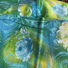 Load image into Gallery viewer, Original 1940&#39;s 1950&#39;s Full Cotton Feedsack in Yellow, Green and Blue Floral Prints 36&quot; x 42&quot;
