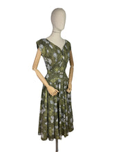 Load image into Gallery viewer, Original 1950’s Floral Cotton Belted Day Dress with Full Circle Skirt - Bust 36 38 *
