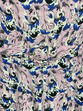 Load image into Gallery viewer, Original 1940&#39;s Novelty Print Belted Day Dress in Pink, White, Black and Blue Featuring Birds - Bust 36
