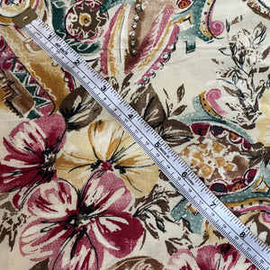 Floppy Cotton Rayon Dressmaking Fabric with Tropical Floral Print - 44" x 160"