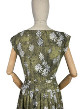 Load image into Gallery viewer, Original 1950’s Floral Cotton Belted Day Dress with Full Circle Skirt - Bust 36 38 *
