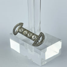 Load image into Gallery viewer, Original 1930&#39;s Pot Metal and Clear Paste Art Deco Brooch
