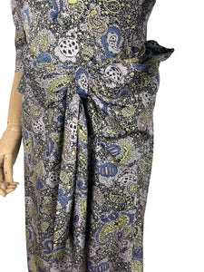 Original 1940’s 1950's Paisley Print Day Dress by Rembrandt - Artificial Silk - Bust 34 *