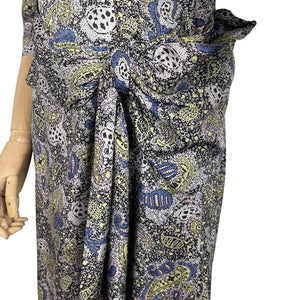 Original 1940’s 1950's Paisley Print Day Dress by Rembrandt - Artificial Silk - Bust 34 *