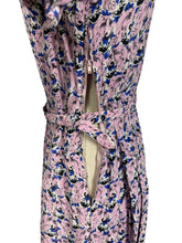 Load image into Gallery viewer, Original 1940&#39;s Novelty Print Belted Day Dress in Pink, White, Black and Blue Featuring Birds - Bust 36
