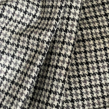 Load image into Gallery viewer, Vintage Houndstooth Check Skirt Wool Fabric in Cream, Black and Grey - Comes with Zip and Button - 28&quot; x 58&quot;
