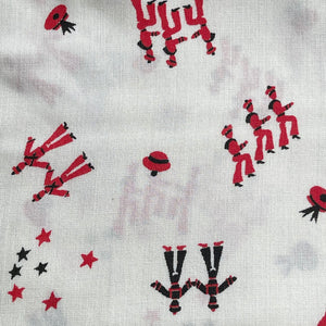 Floppy Cotton Rayon Dressmaking Fabric Featuring Sailors in Black and Red on White - 42" x 62"