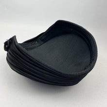 Load image into Gallery viewer, Original 1950&#39;s Black Cotton Velvet Hat with Paste Button Trim - Classic Piece
