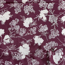 Load image into Gallery viewer, Original 1930&#39;s 1940&#39;s Wine and White Floral Dressmaking Fabric - 38&quot; x 144&quot;

