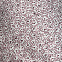 Load image into Gallery viewer, Original 1930&#39;s Dusky Pink Cotton Dressmaking Fabric with White and Burgundy Teeny Floral Print - 36&quot; x 110&quot;
