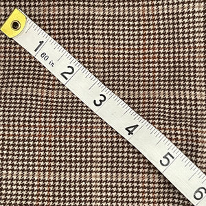 Vintage Fine Brown Herringbone Check Wool Fabric - 54" x 90"